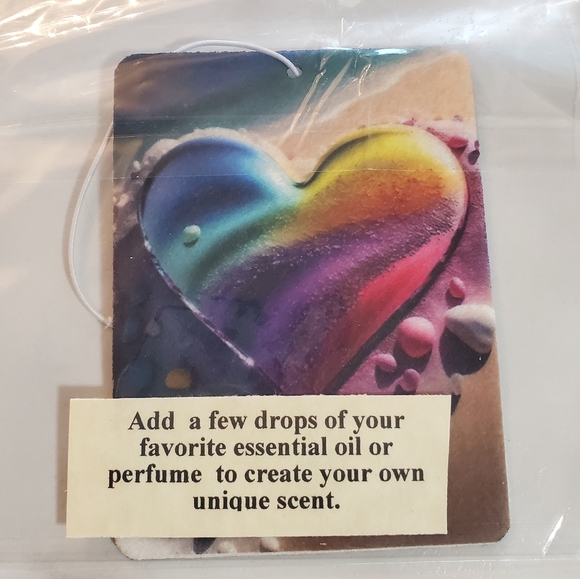 Rainbow Heart in the Sand Car Air Freshener - Picture 3 of 4